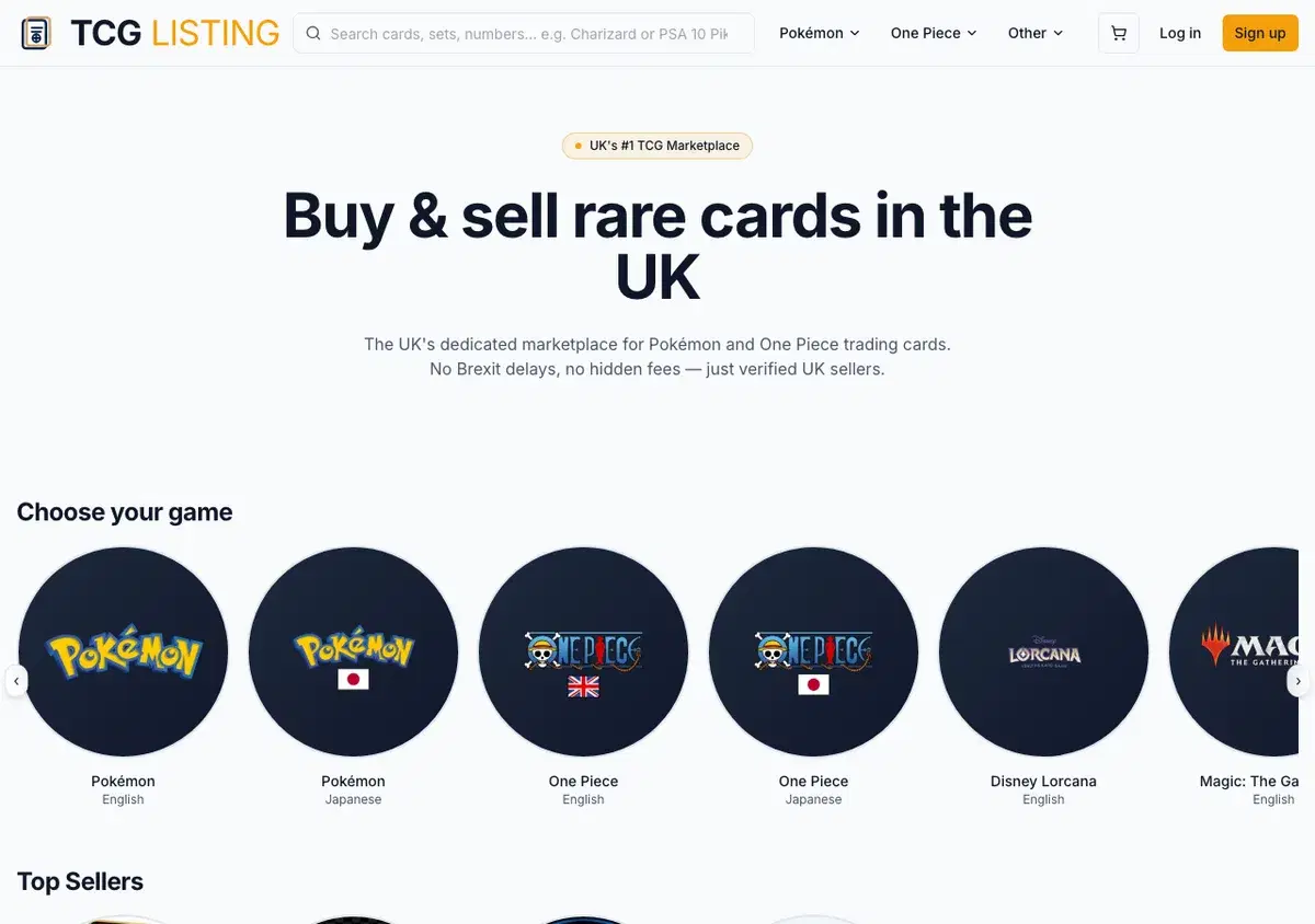 Everything you can do on TCG Listing